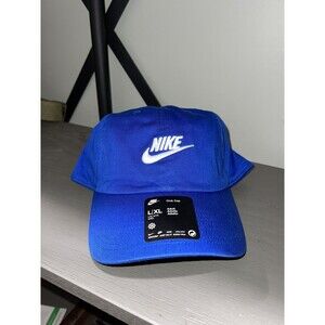 Nike Futura Club Cap Adjustable Strapback Blue Hat Cap L XL Athletic Baseball